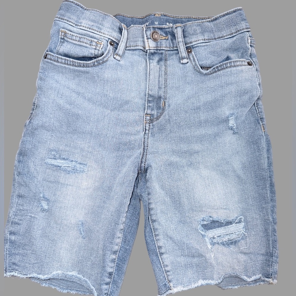 Old Navy Boys Denim Shorts | 2 Pairs | Size 12 Slim Fit | Like New - Picture 4 of 5